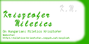 krisztofer miletics business card